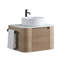 Meuble-lavabo de 24 po avec lavabo, armoire murale en chêne miel avec porte-serviettes gratuit, lavabo simple en céramique blanche, sans drain et robinet, pré-assemblé-513686916