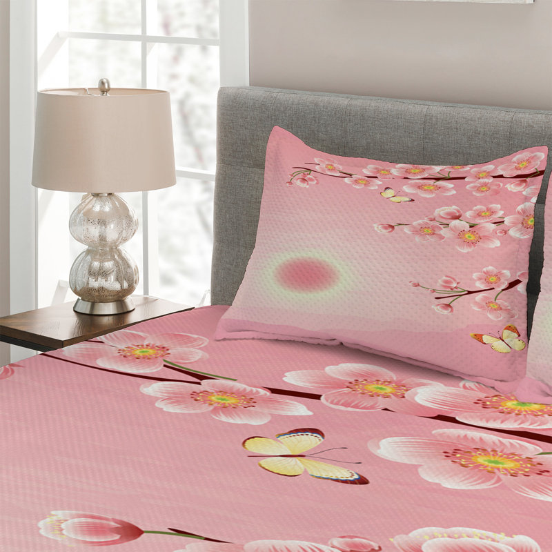 Farmhouse / Country Polyester Floral Coverlet