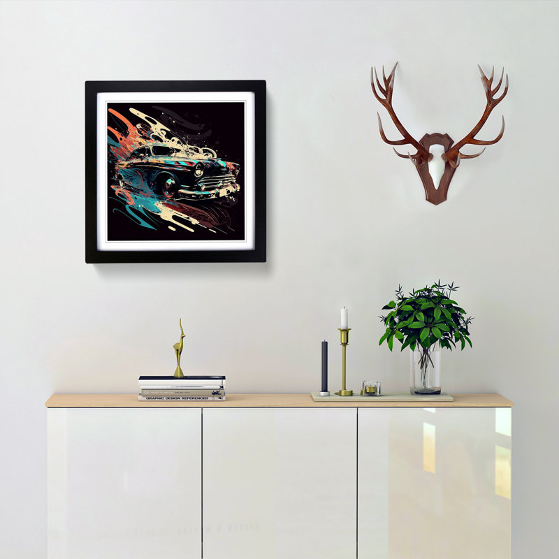 Car Gestural Art - Framed Print, Black