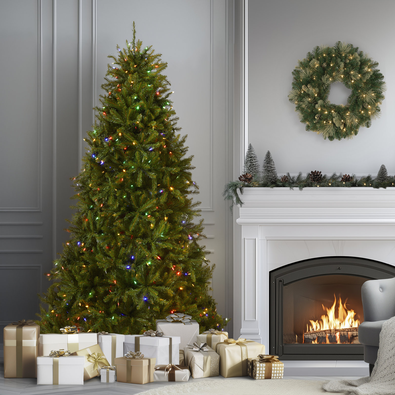 Leterra Dunhill 12' Pre-Lit Fir Christmas Tree, 7.5'