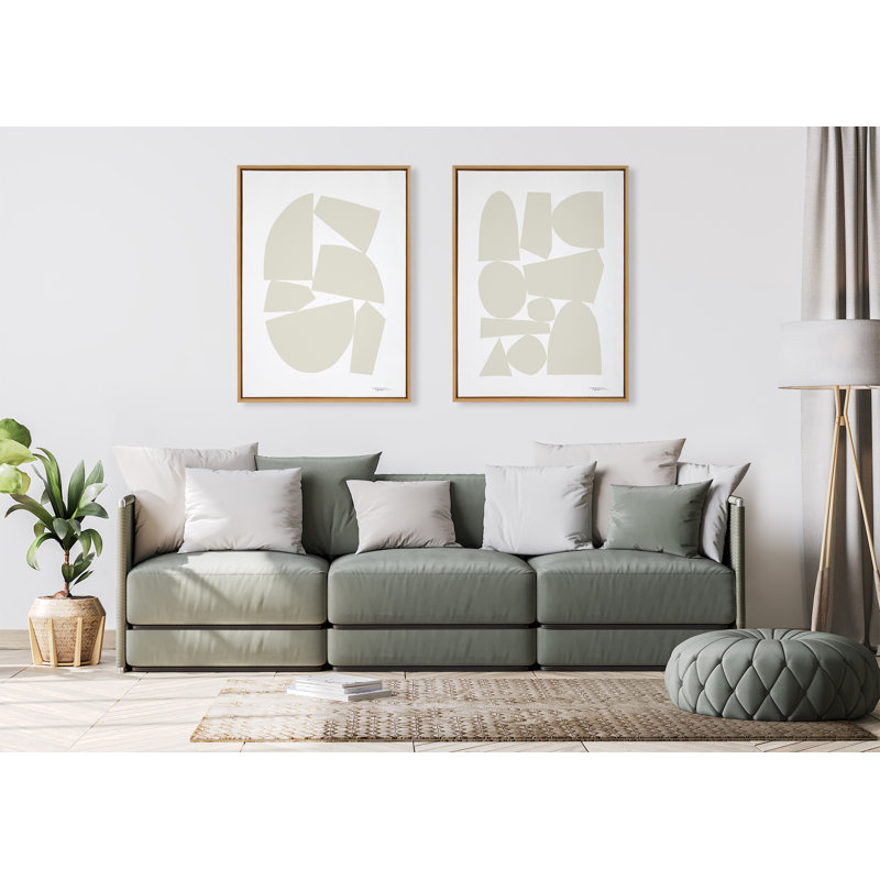 «Construct I Neutral» par déclaration sur toile encadrée, H 38 po x l 28 po, Encadré naturel