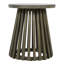 Table d'appoint d'extérieur moderne en bois avec finition grise, 15,47 po de diamètre, base de café rustique distinctive, idéale pour se prélasser au bord de la piscine-1295297342-1295297281