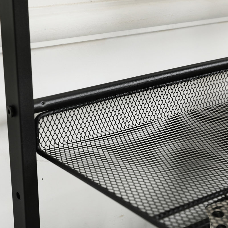 Étagère à chaussures à 3 niveaux en métal noir pour porte d'entrée et espaces restreints, étagères en maille large, 2 options d'inclinaison, embouts en caoutchouc antidérapants, installation simple et gain de place, rangement d'entrée avec hauteur sous plafond plus élevée