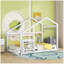 Lit maison en bois, lit en bois avec tablette, sans sommier, lit