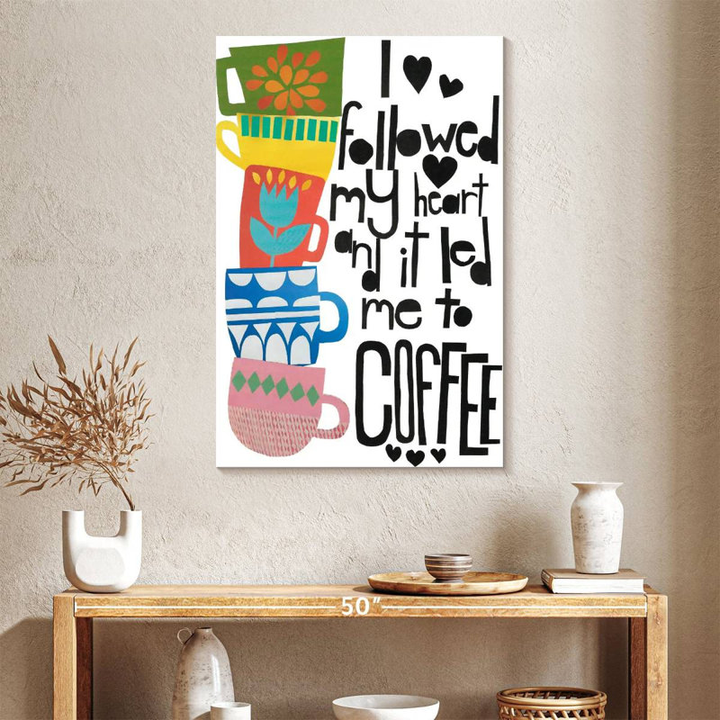 Tergel cœur et café, H 39 po x l 26 po