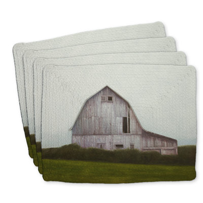 Braided Polyester Placemats Set of 4 - Rustic Barn Home Decor