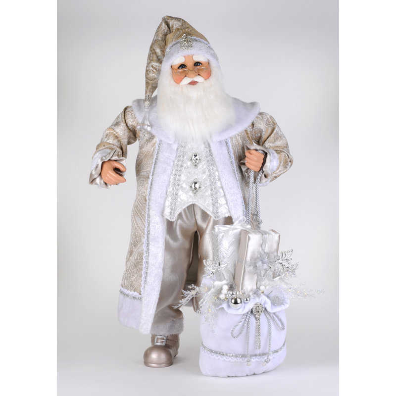 Lighted White Elegance Santa