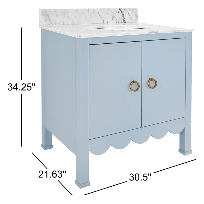 Kealey 30.5'' W Single Vanity, Matte Light Blue