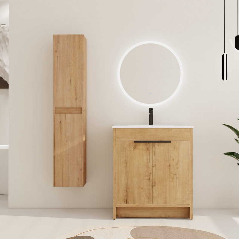 Ensemble de meuble-lavabo simple 30 po avec 2 portes Diandrea et lavabo en céramique, 30"