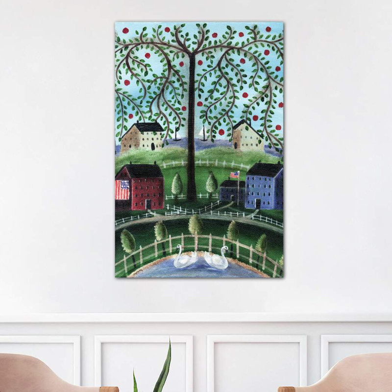 American Salt Box Village by Cheryl Bartley - Wrapped Canvas Painting, 101.6 cm H x 66.04 cm W x 3.175 cm D