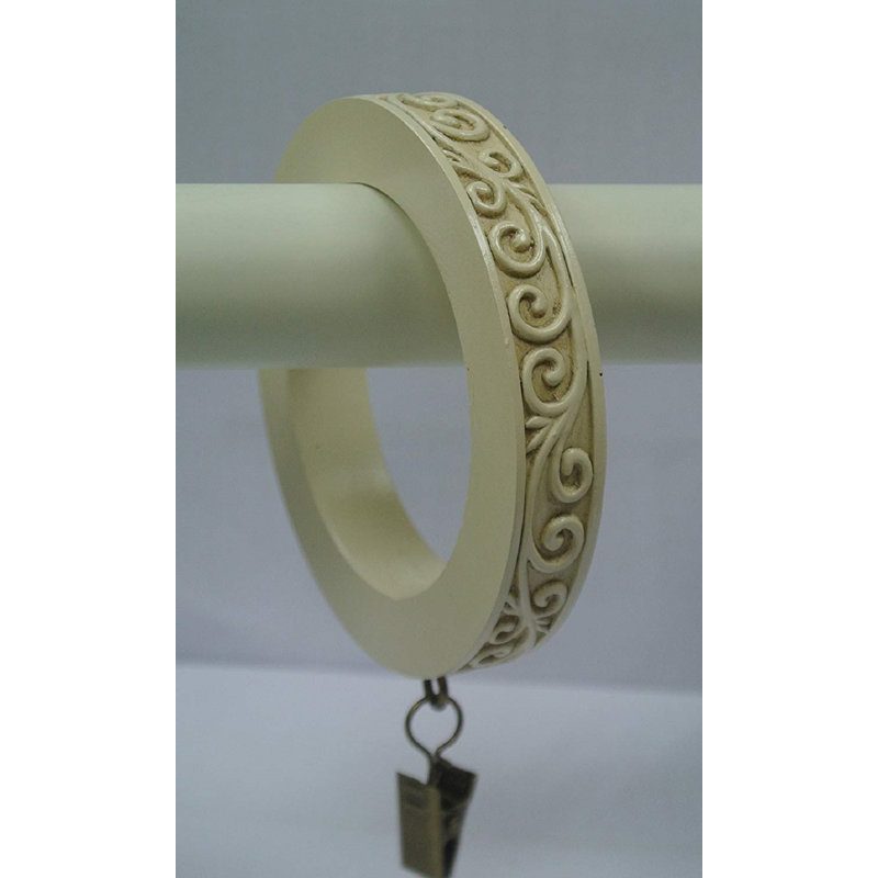 Anneau de rideau large scroll designer Harrelson, Ivoire