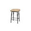 Tabouret à hauteur de comptoir en forme de selle de cajou avec placages Siège industriel à base en métal pour îlot de cuisine