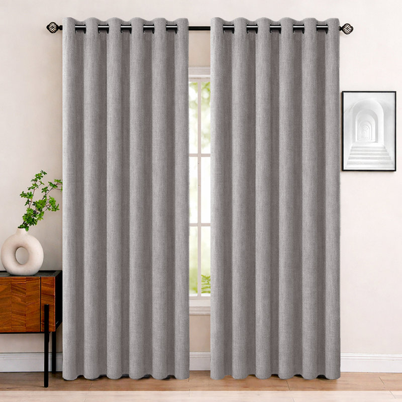Aspire Homeware Linen 100% Blackout Curtain Pair for Hotel Style Bedroom Comfort, Mocha, 117cm Width x 137cm Drop
