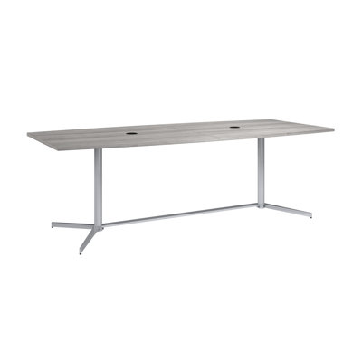 BBF 96W x 42D Boat Shaped Conference Table with Metal Base