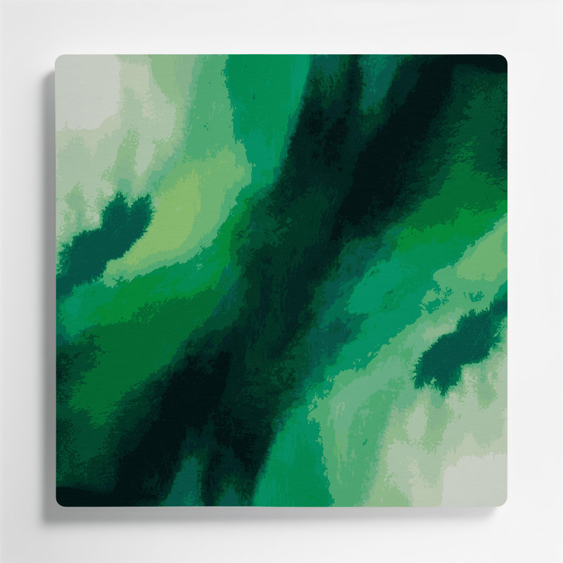 Abstrait couleur champ 9 vert, art mural en métal, H 12 po x l 12 po