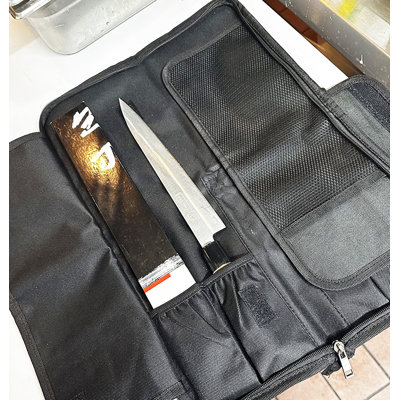 18-Inch Chef Knife Roll Bag with 12 Slots, Oxford Portable Knife Carrier for Culinary Professionals
