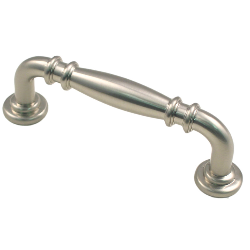 Poignée barre 4" centrée, Nickel satiné, 5"