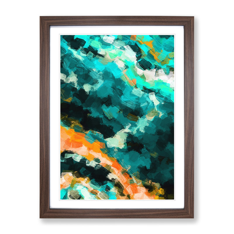 The Beginning Abstract - Framed Print, 34cm H x 25cm W x 2cm D, Walnut Framed