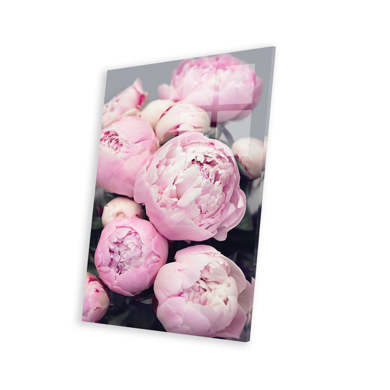 Pink Peonies Print On Acrylic Glass