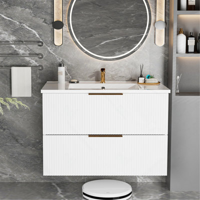 Meuble-lavabo blanc 36 po sans lavabo