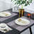 Durable PVC Placemats Set of 8 with Three Horizontal Colour Bands for Stylish Dining Table Decor -291982123