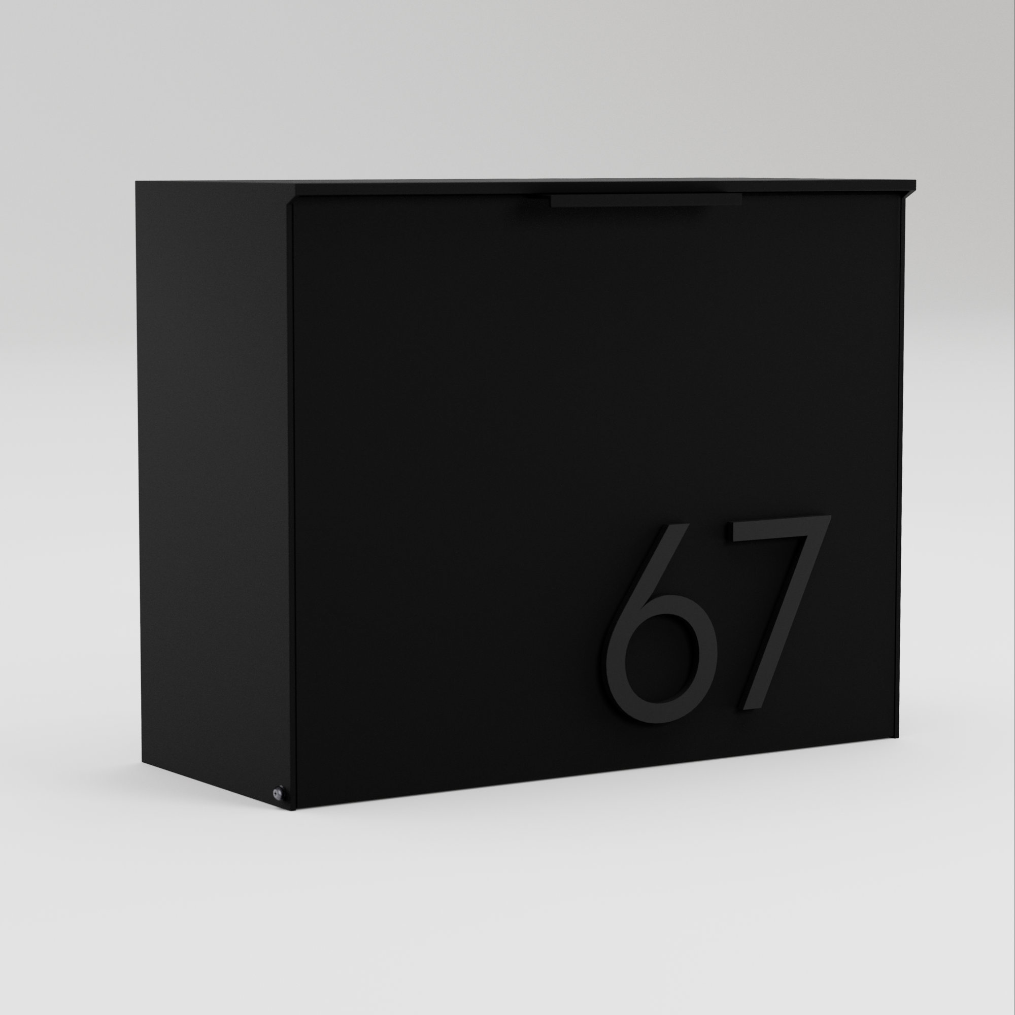 Cubby Wall Mounted Steel Mailbox, Black, Black, Yes