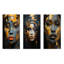 Ensemble de salon jaune et bleu avec art africain-926416824