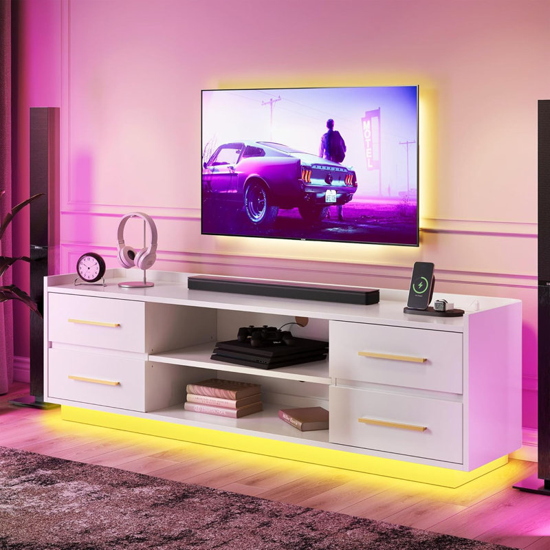 Crédence de rangement Jamisha, Blanc