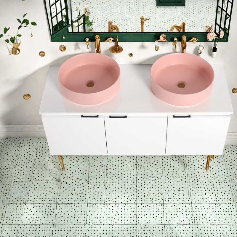 Wall Mounted Single Double With Stone Top
