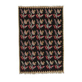 Hand-Knotted Wool Area Rug in Black/Red/Pink