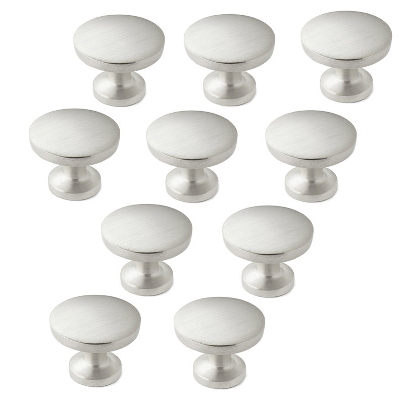1-1/8" Diameter Round Knob Multipack, Satin Nickel