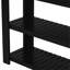 Console de style rétro, noir et pin, 4 tiroirs, 2 tablettes, solution de rangement en pin