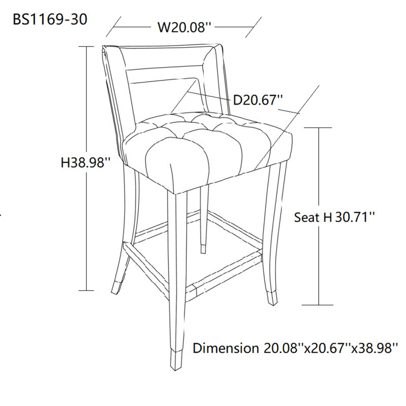Tabouret Devyn-Martin, gris, Tabouret de bar (siège d'une hauteur de 30,71 po)