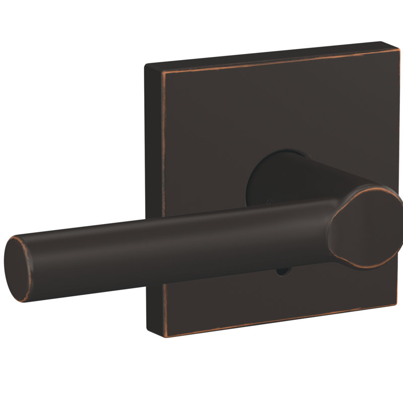 Custom Broadway Non-Turning Lever with Collins Trim, Aged Bronze