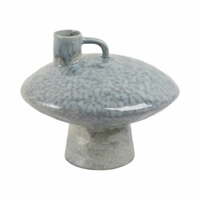Handcrafted Pottery Earthenware Vase With Sculptural Design And Glazed Finish - Decorative Modern Ceramic Accent For Home And Office Displays