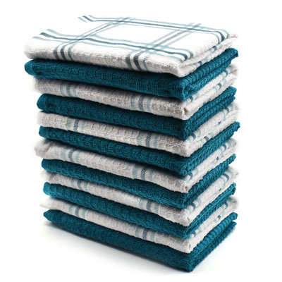 Cotton Stripe Waffle Tea Towel Kitchen Towel