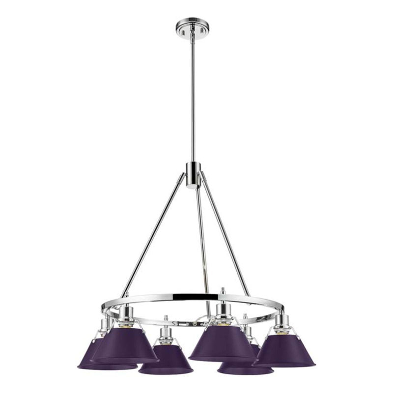 Lustre Weatherford à 6 lumières, Chrome chrome, Mauve exotique