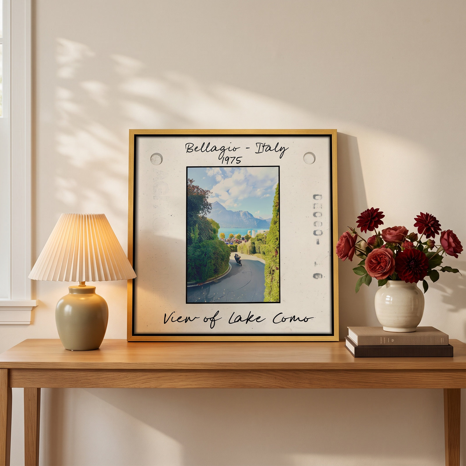 Ritona "Bellagio, Italy - Lake Como" Print, Gold Floater Framed Canvas, 13.5" H x 13.5" W x 2" D