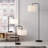 Ashe Black Arched Floor & Table Lamp Set with USB