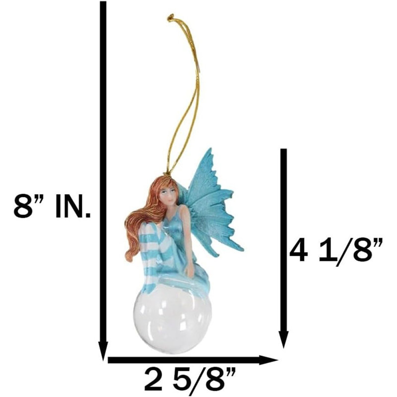 Ornement suspendu fée bleue Delphine Bubble Rider Amy Brown Holiday