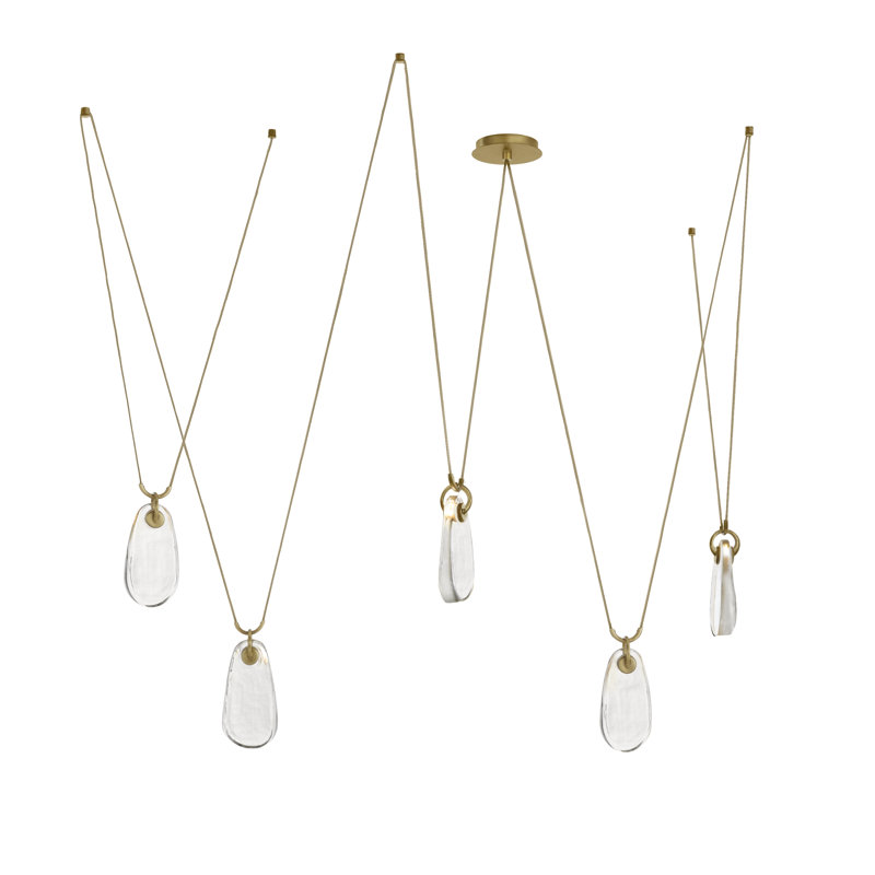 Melt 5 - Light LED Chandelier, English Bronze Iron
