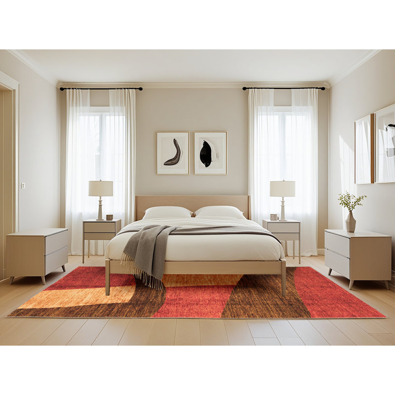 Tapis tissé à la machine Yosyas, Rectangle de 5 pi x 8 pi