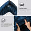 2 taies d'oreiller standard de luxe 100% satin bleu nuit, froissées, douces pour la peau, texture lisse boulochage, à bout ouvert, frisottis apprivoisés