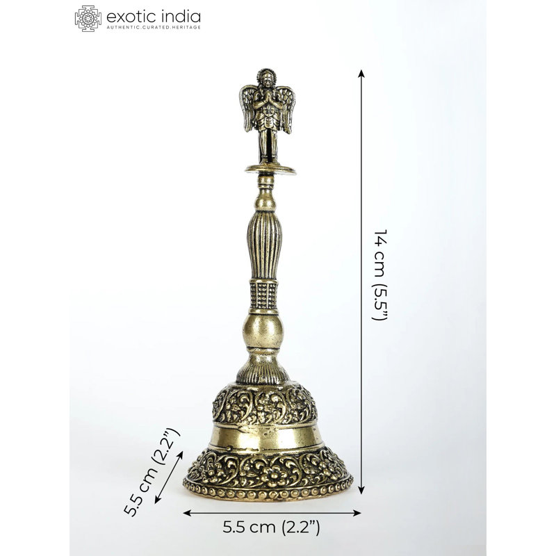 Superbe cloche Garuda Ghanti en laiton, laiton, doré, décor de temple de la maison, cadeau DDL514