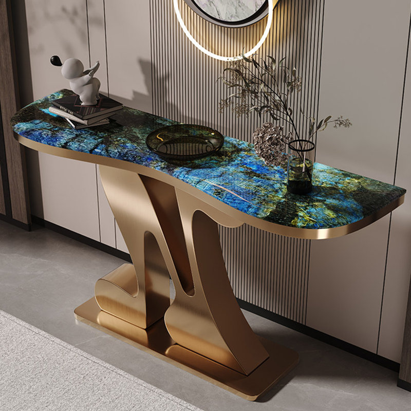 Console haut de gamme légère et luxueuse, 33,5 po H x 47,2 po l x 13,8 po P, Doré