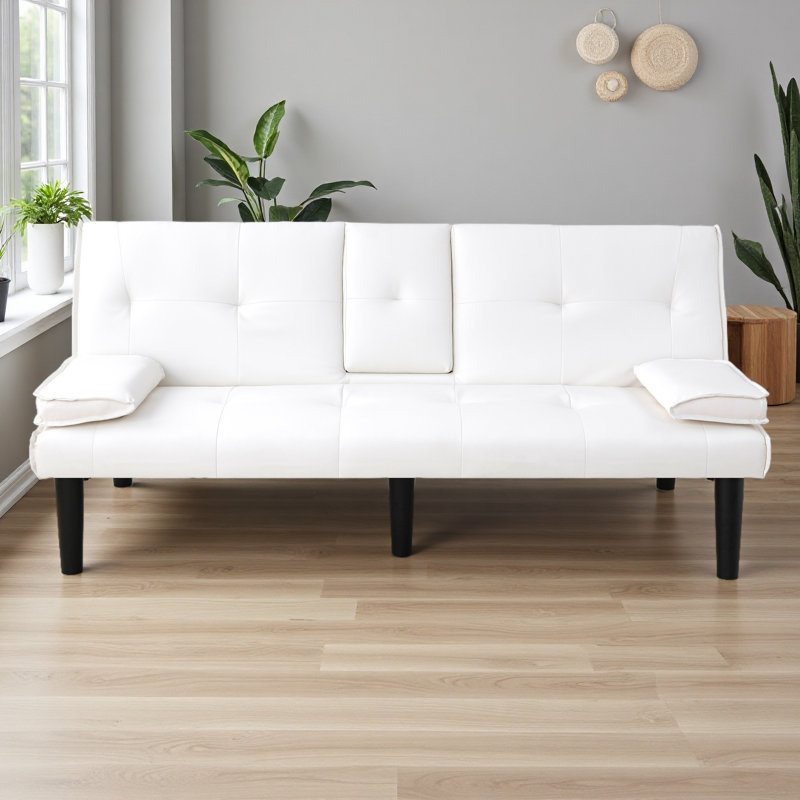 The 67-Inch PVC Multi-Functional Sofa Bed, With A Foldable And Cup Holder Design, Makes It Extremely Convenient To Turn The Living Room Into A Guest Room