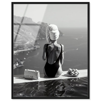 "Cliff Edge Calm", impression sur toile encadrée par Notoriart, cadre noir, 30 x 36