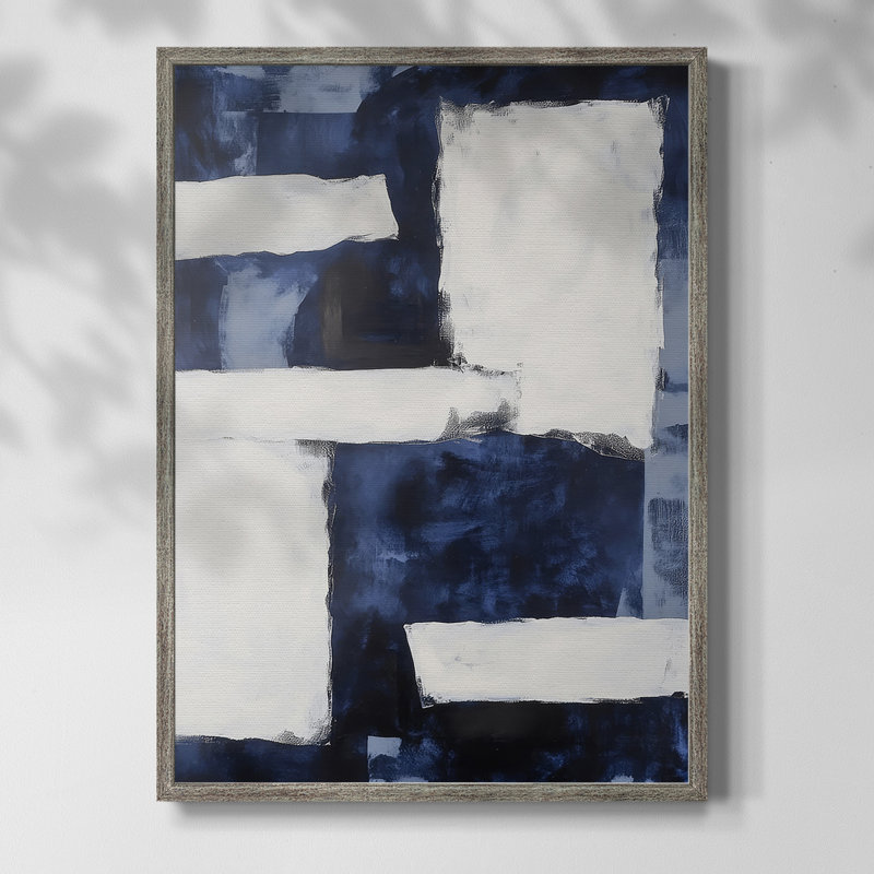 Reproduction encadrée - Bois massif ABSTRACT Series Dccxxxxiv, H 21 po x l 17 po