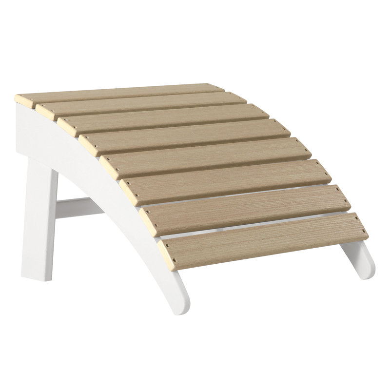 Repose-pieds Adirondack, blanc, Blanc / brun clair