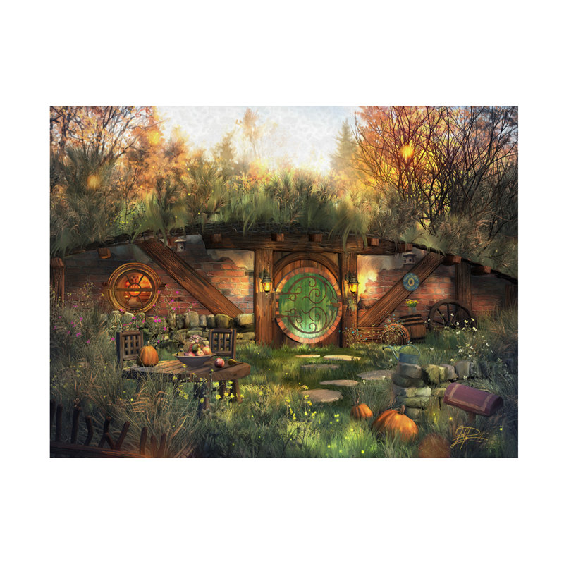 Art mural sur toile tendue - «Hobbit Sunrise» par Joel Christopher Payne pour décoration de salon, de chambre à coucher ou de bureau - 14 x 19